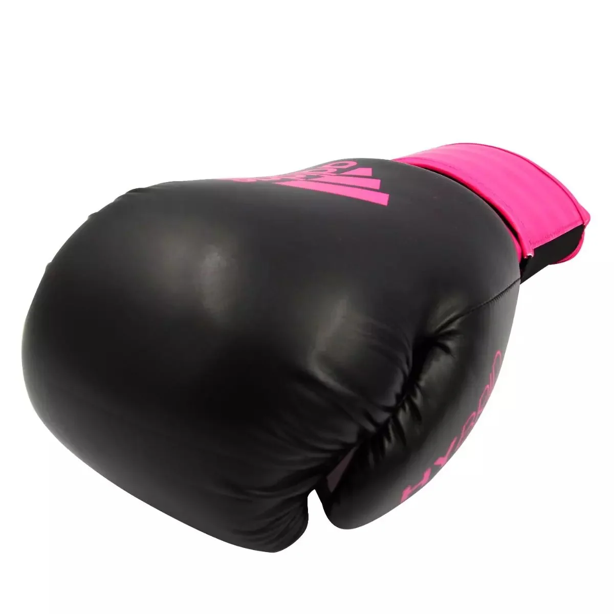 adidas Hybrid 100 Womens Boxing Gloves Black & Pink - Image 6