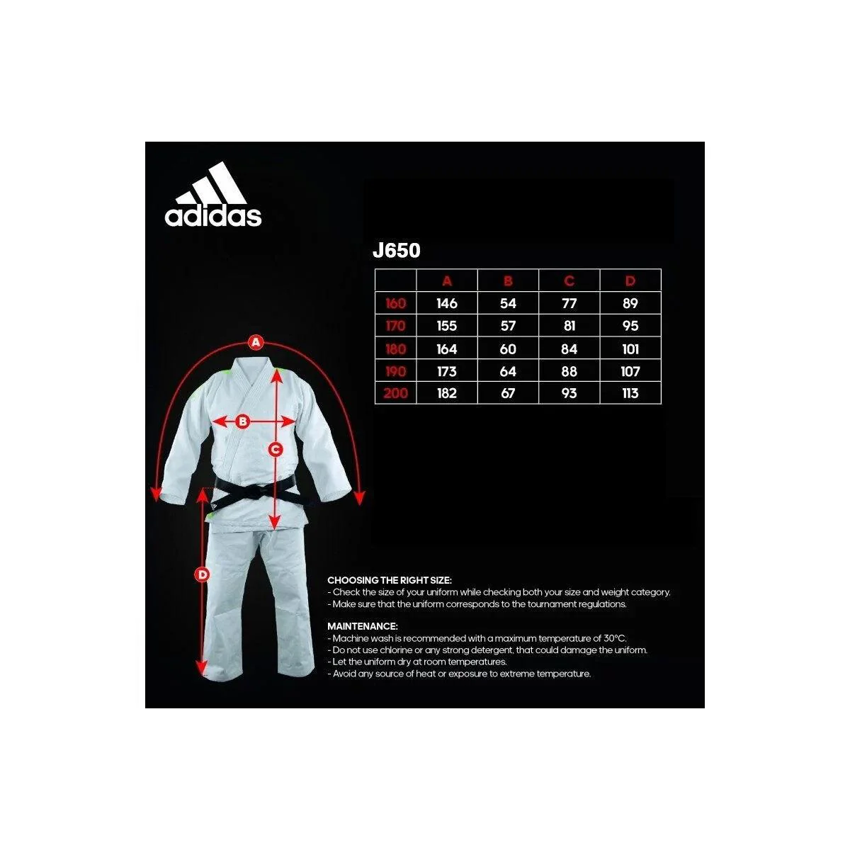 adidas Contest Judo Gi Suit J650 Heavyweight Adult Uniform White - Image 7