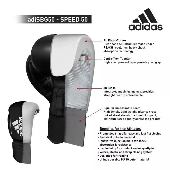 adidas Boxing Gloves Speed 50 Sparring Bag Training - Image 9